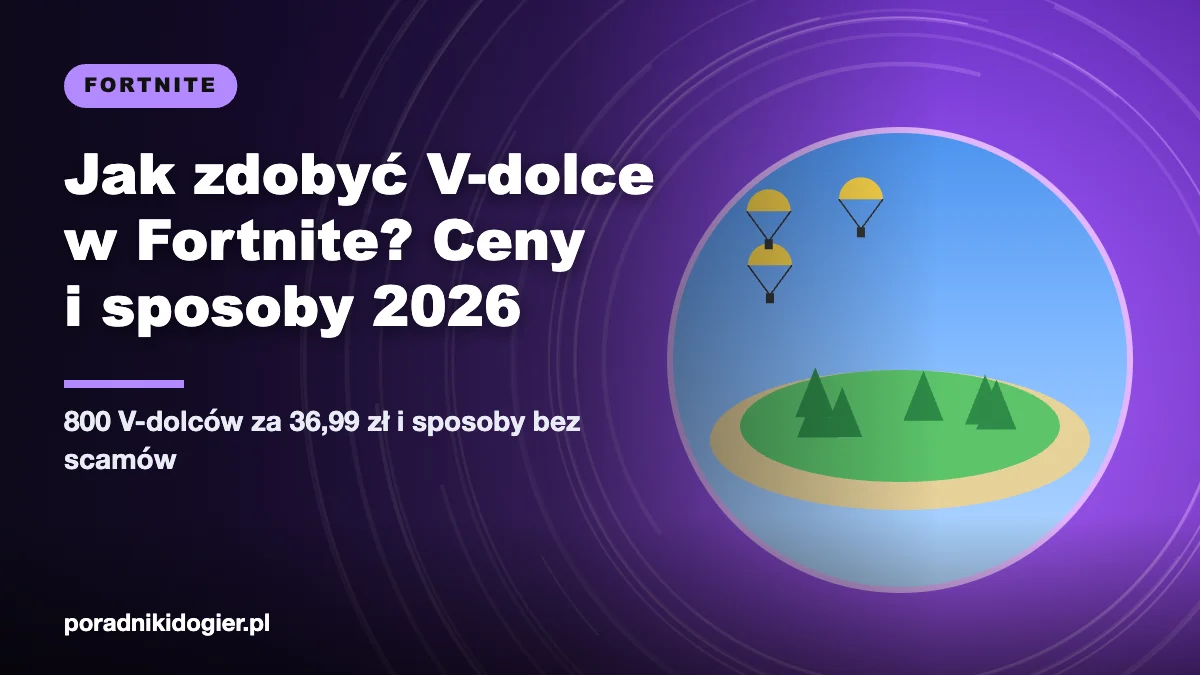 Okładka poradnika jak w Fortnite zdobyć V-dolce: ceny pakietów w złotówkach i legalne sposoby