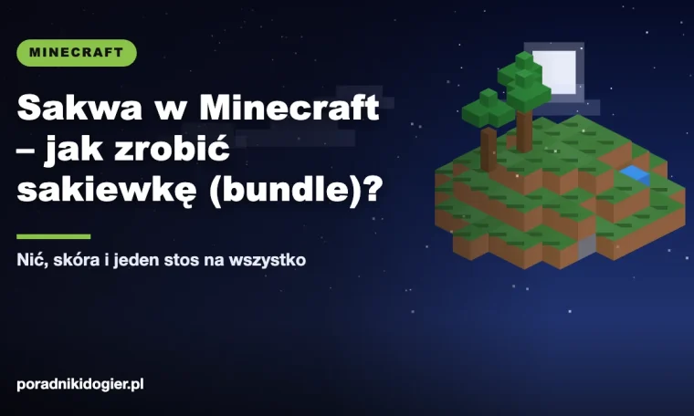 Okładka poradnika jak zrobić sakwę w Minecraft: receptura sakiewki z nici i skóry