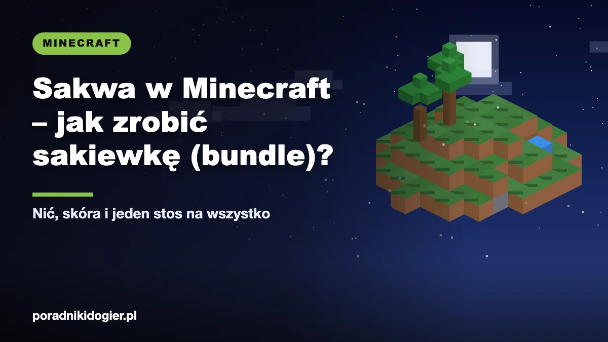 Okładka poradnika jak zrobić sakwę w Minecraft: receptura sakiewki z nici i skóry