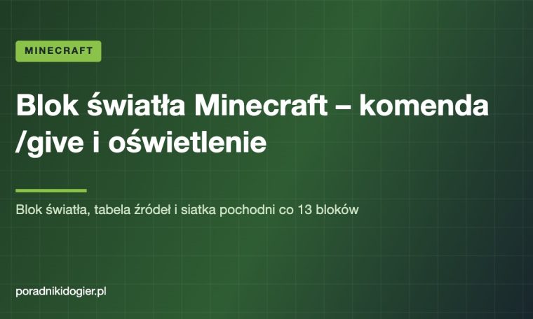 Okładka poradnika o świetle w Minecraft – blok światła i oświetlenie bazy