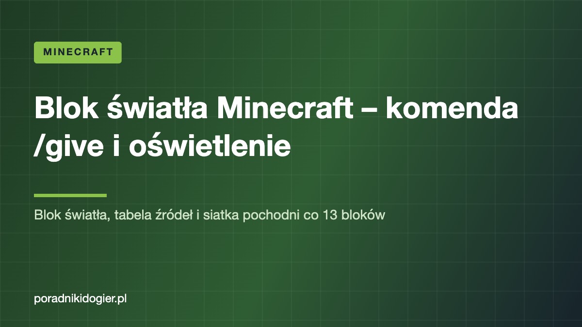 Okładka poradnika o świetle w Minecraft – blok światła i oświetlenie bazy