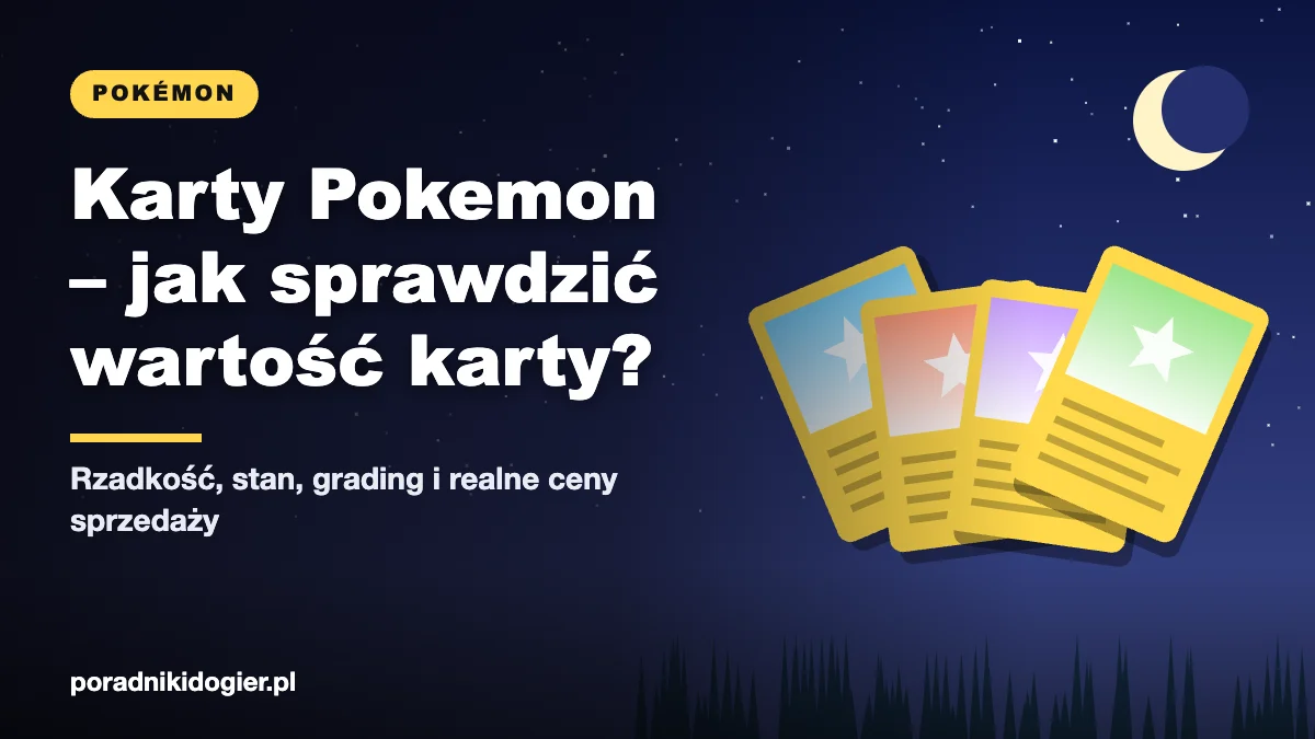 Okładka poradnika karty Pokémon: jak sprawdzić wartość karty, rozpoznać rzadkość i stan