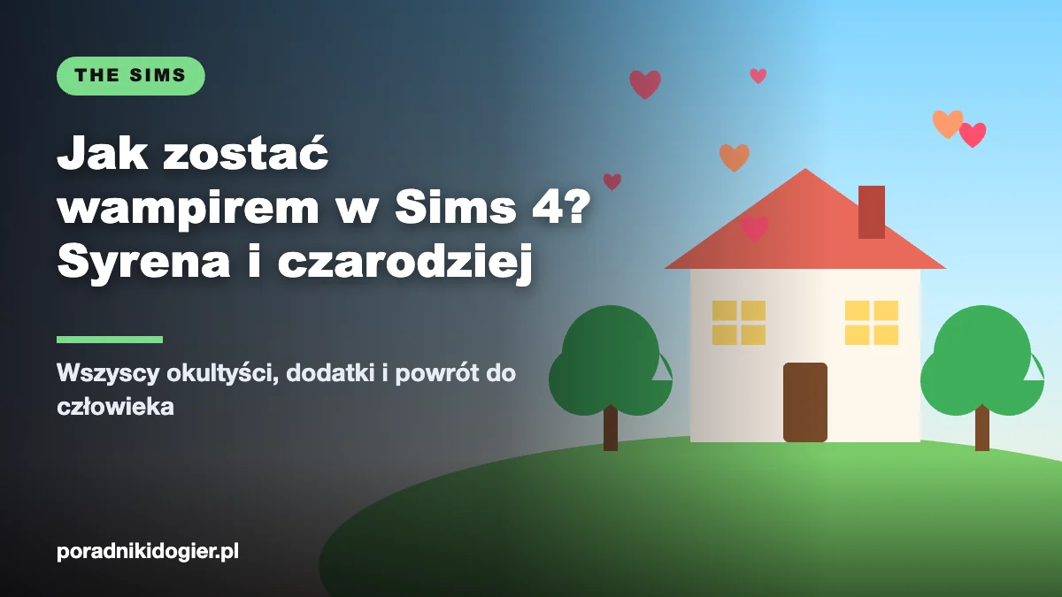 Okładka poradnika jak zostać wampirem w Sims 4, syreną, czarodziejem i wilkołakiem